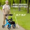 Rollator Walker with Seat - Blue - Image 2