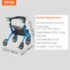 Rollator Walker with Seat - Blue - Image 6